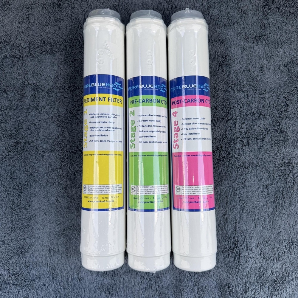 Pure Blue H2O Reverse Osmosis Filter Set For Samsung Aquarius 3 Pack White